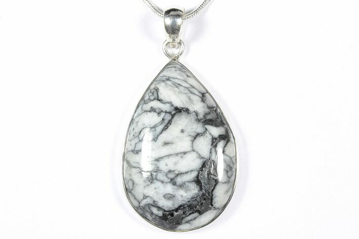 Polished Pinolite Pendant (Necklace) - Sterling Silver #354012